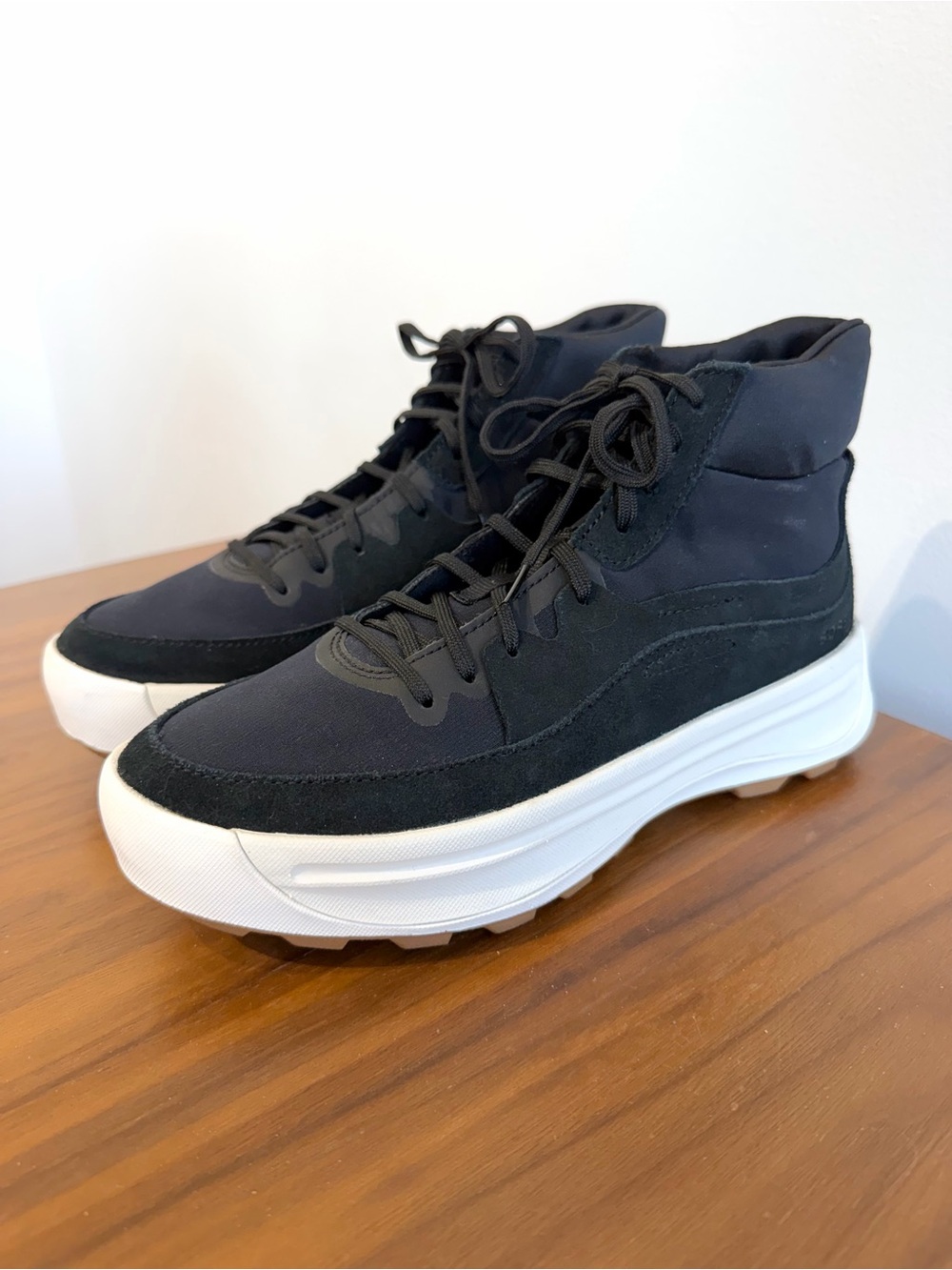 Sorel ONA 503 Mid Black High-Top Cushioned Sneakers
